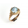 spectaculos inel victorian revival. topaz sky blue & aur 18 K. atelier european